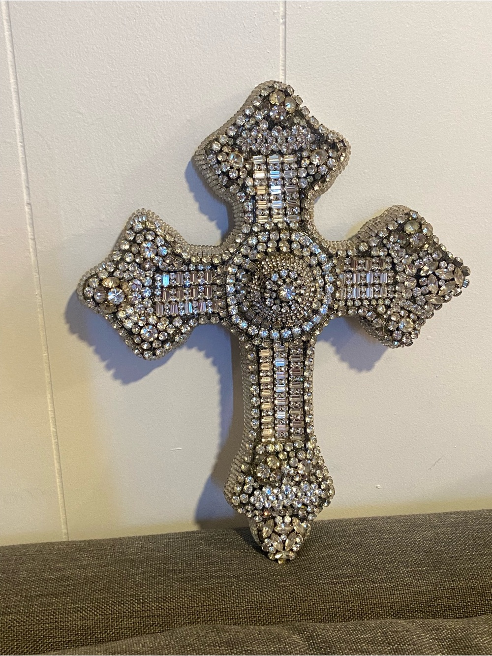 Stunning one of a kind Swavorski  Crystal Cross with silver accents
